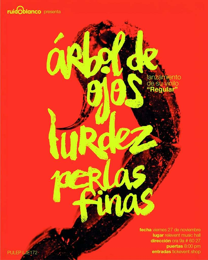 Afiche del regreso de Árbol de Ojos al Relevent Music Hall