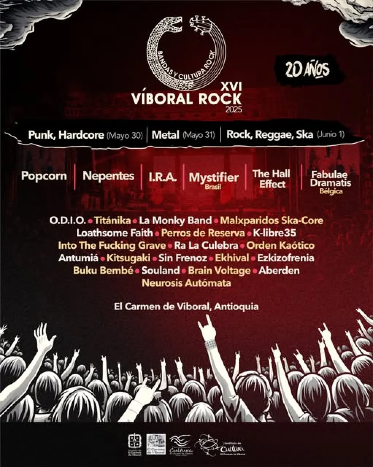 CONFIRMADO EL CARTEL DEL VÍBORAL ROCK 2025 EN EL CARMEN DE VIBORAL