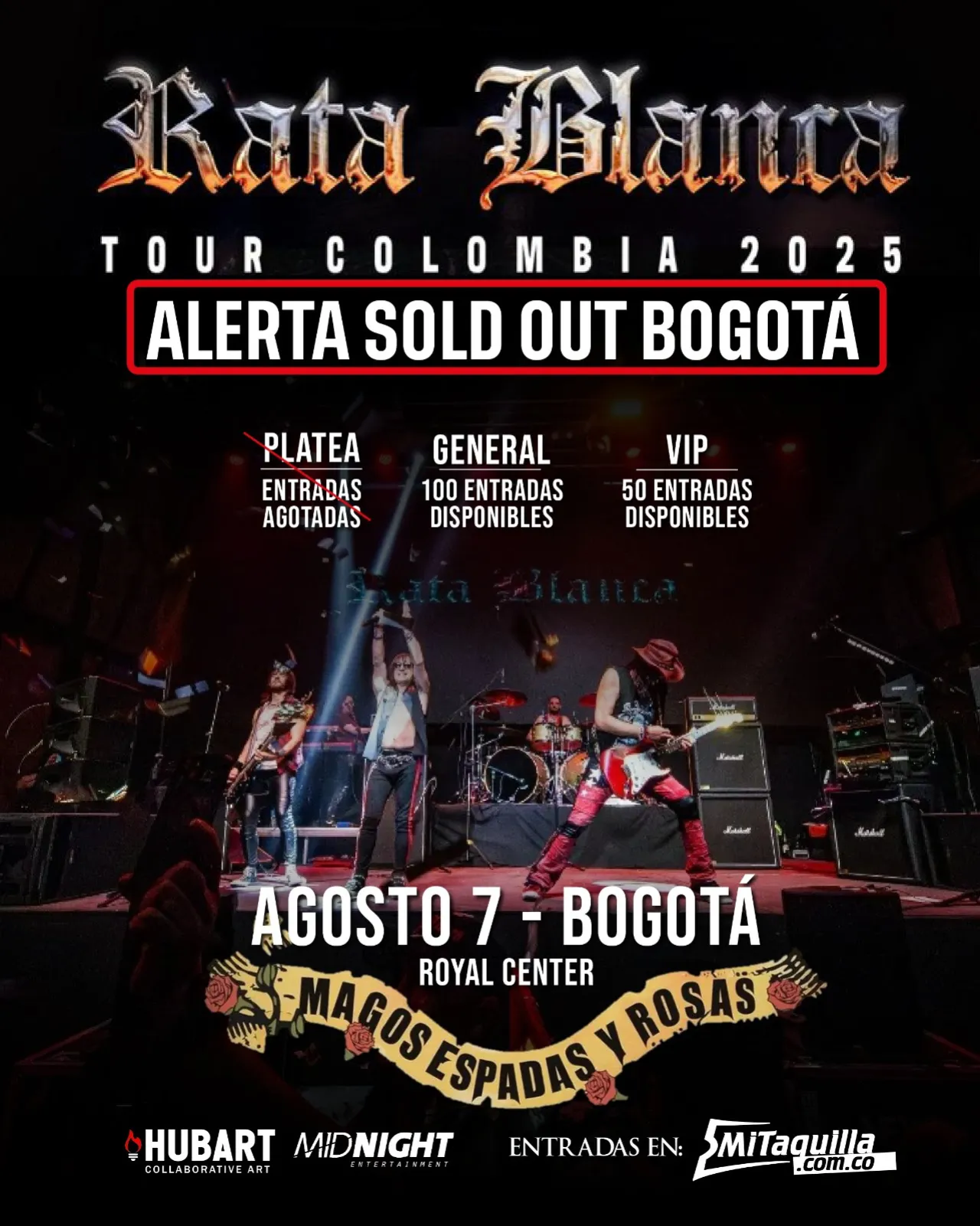 ALERTA DE SOLD OUT  RATA BLANCA EN BOGOTÁ