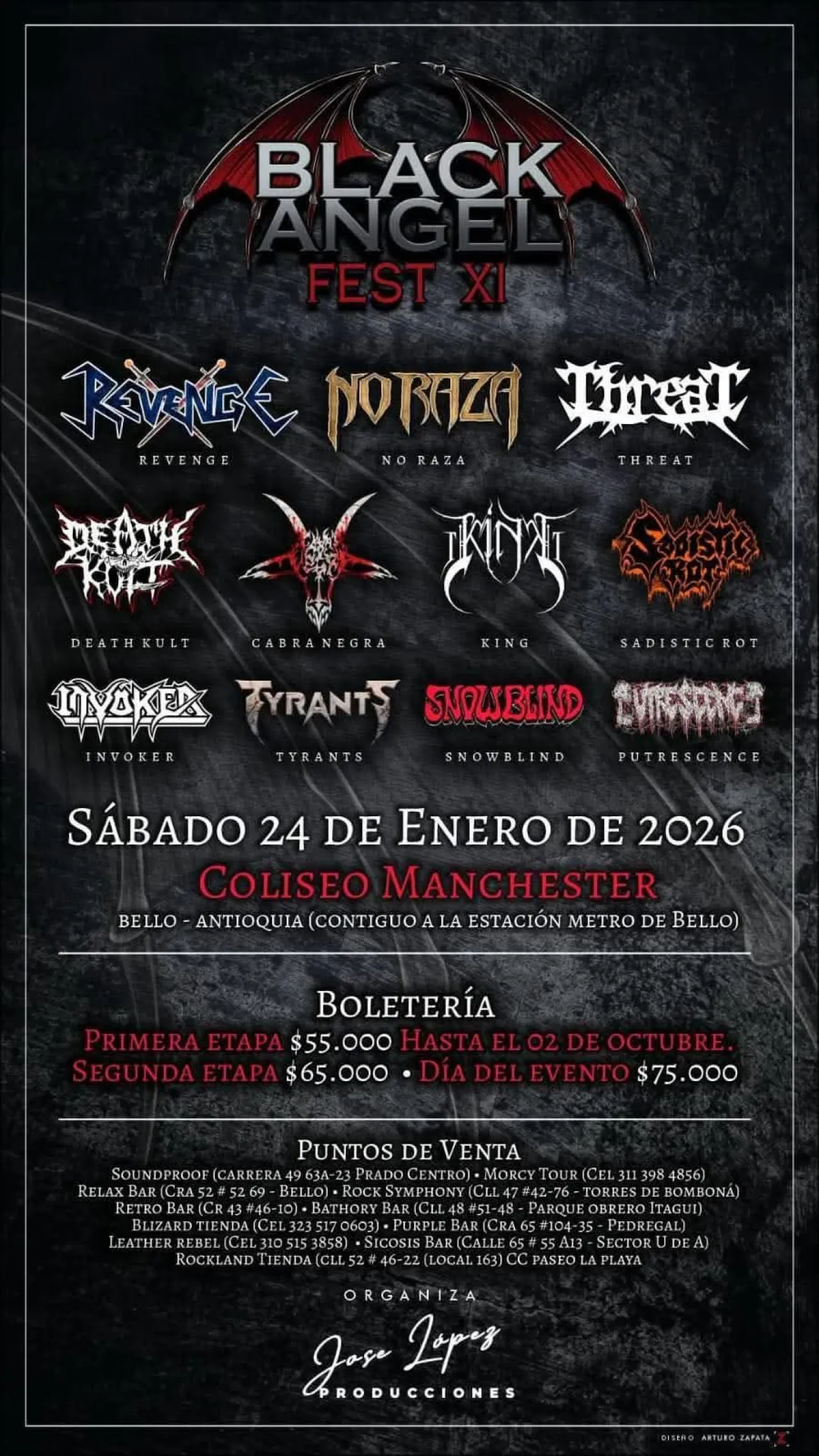 Black Angel Fest XI: El metal retumbará en Bello el 24 de enero de 2026