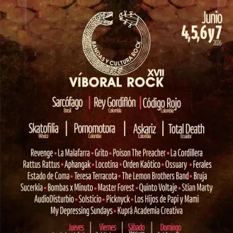 Viboral Rock 2026 revela su cartel oficial: El Oriente Antioqueño se prepara para una nueva descarga de rock