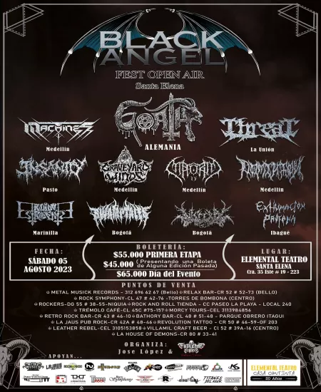 EventoBlack Angel Fest Open Air Santa Elena