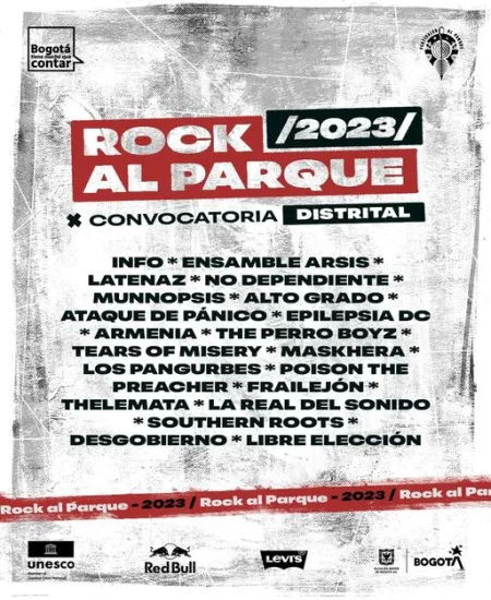Artistas distritales del Festival Rock al Parque 2023