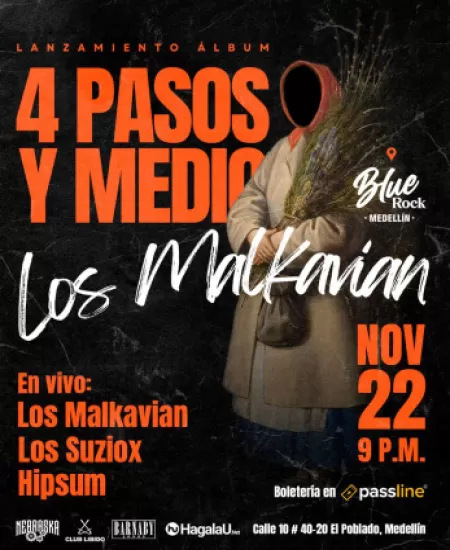 EventoConcierto Los Malkavian lanzamiento 4 Pasos y Medio (+18)