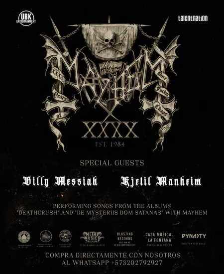 MAYHEM EN COLOMBIA – 40 AÑOS DE BLACK METAL