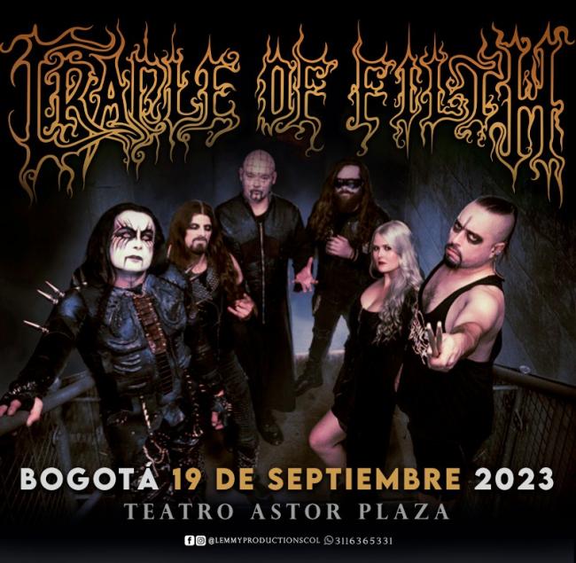 Flayer evento Cradle Of Filth en Colombia