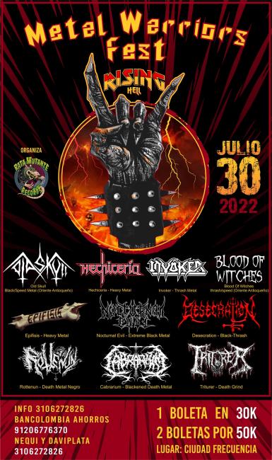 Flayer evento METAL WARRIOR FEST - RISING HELL