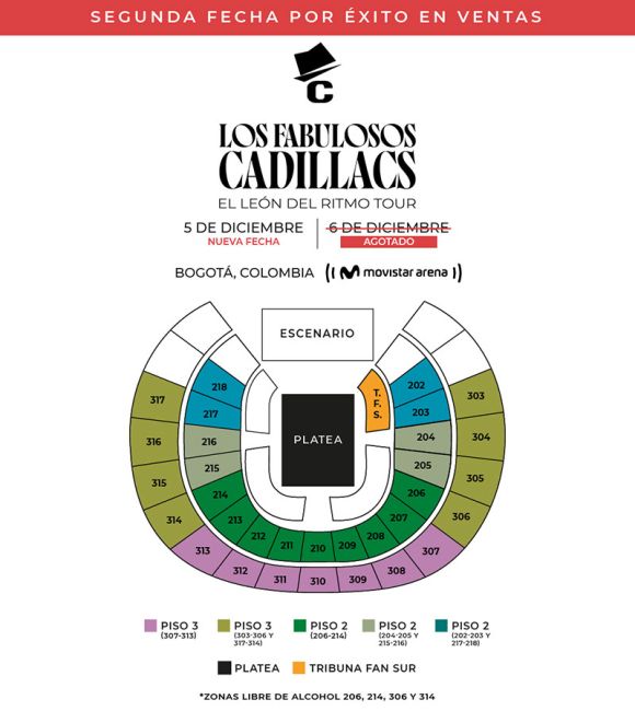 UBICACIÓN EN EL MOVISTAR ARENAS