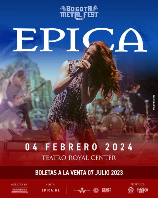 Flayer evento Epica en Colombia 