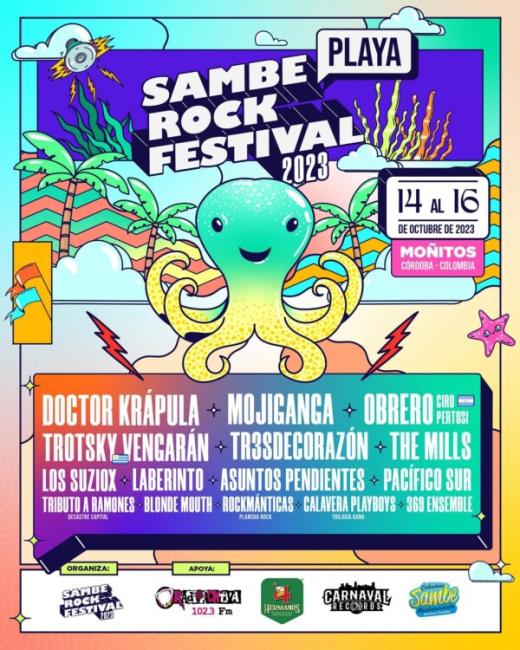 Flayer evento Sambe Rock Festival 2023 playa