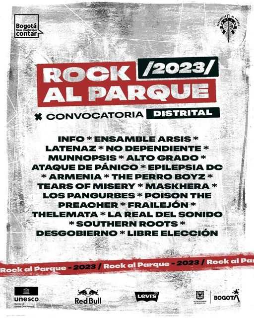 Artistas distritales del Festival Rock al Parque 2023