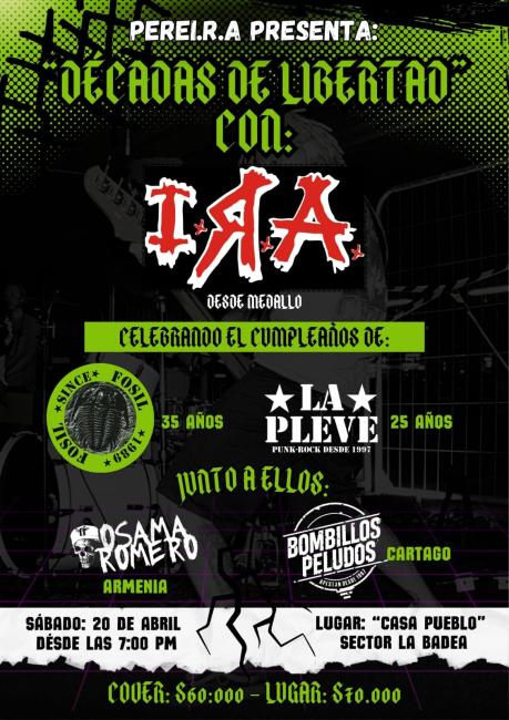 Flayer evento PereI.R.A Décadas de Libertad