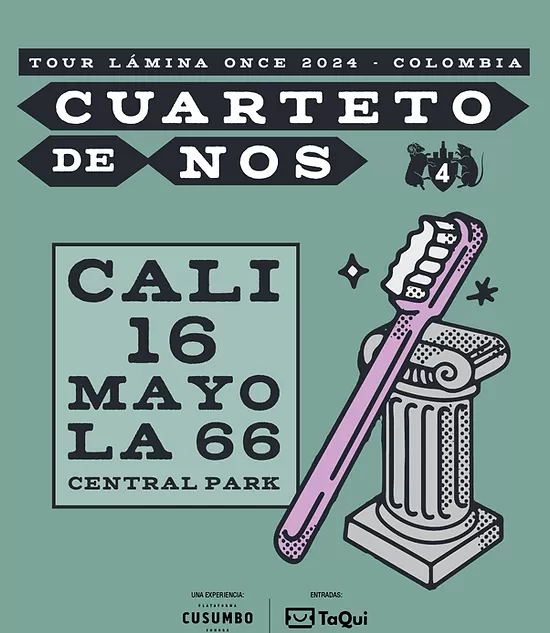 Flayer evento  CUARTETO DE NOS en CALI