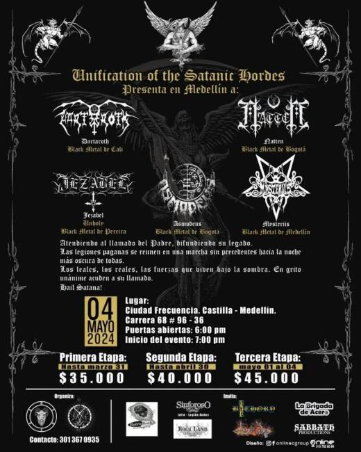 Flayer evento Unification of the Satanic Hordes