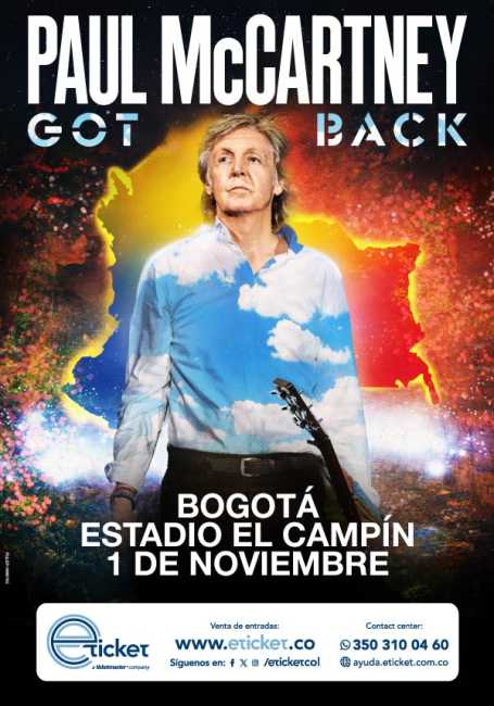 Flayer evento PAUL MCCARTNEY EN COLOMBIA