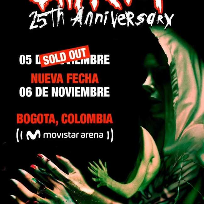 Flayer evento Slipknot en Bogotá Colombia Segunda fecha