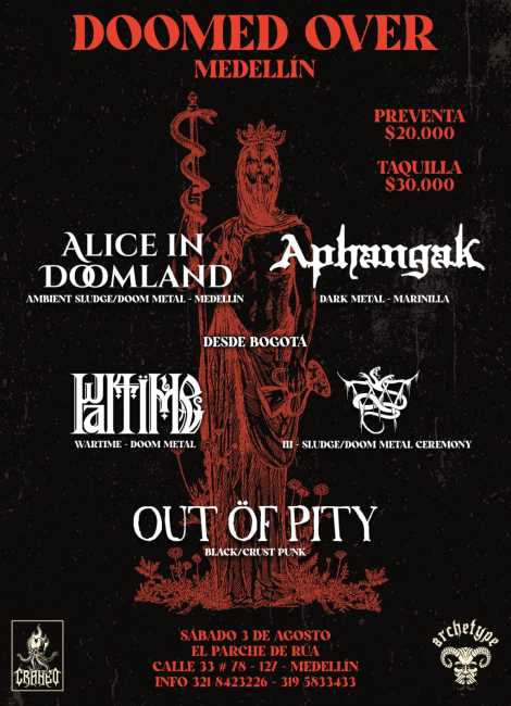 Flayer evento Doomed Over Medellín