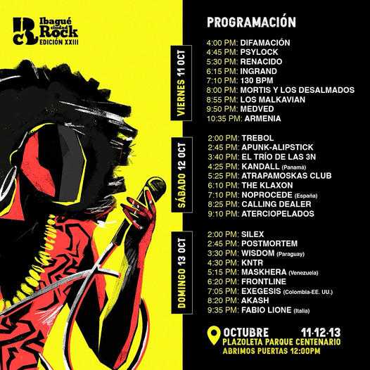 Flayer evento Ibagué Ciudad Rock 2024 - día 2