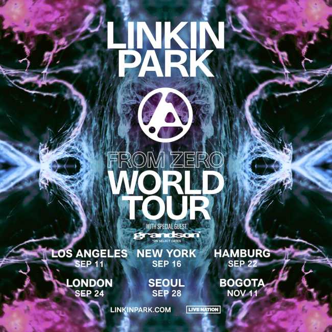Linkin Park regresa a los escenarios con la gira "From Zero World Tour" y anuncia concierto en Colombia