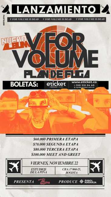 Flayer evento V FOR VOLUME - PLAN DE FUGA