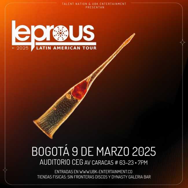 Flayer evento LEPROUS en Bogotá