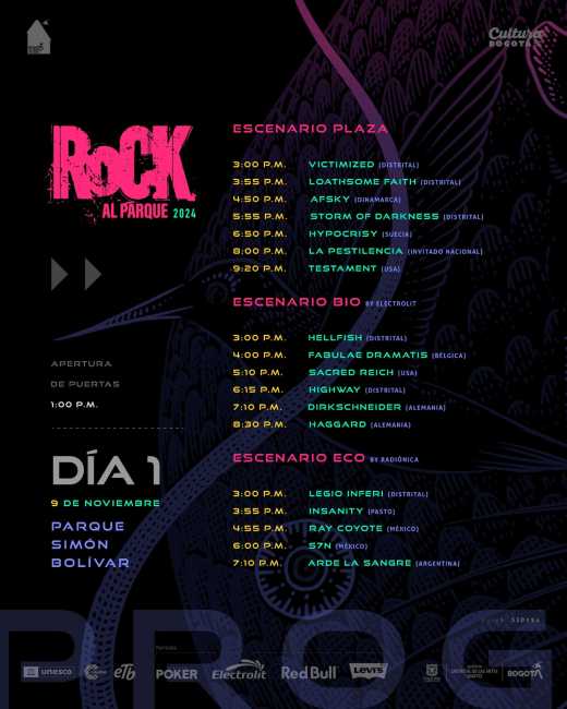 Flayer evento Rock al Parque 2024