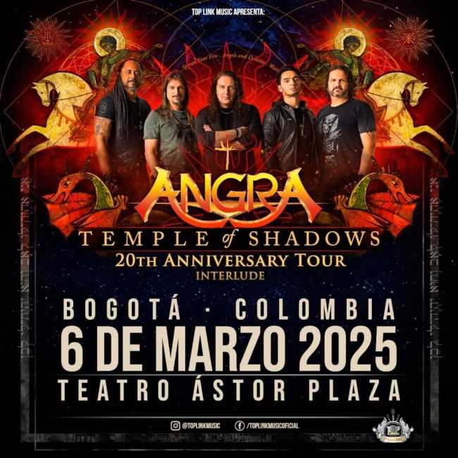 Flayer evento ANGRA EN BOGOTÁ