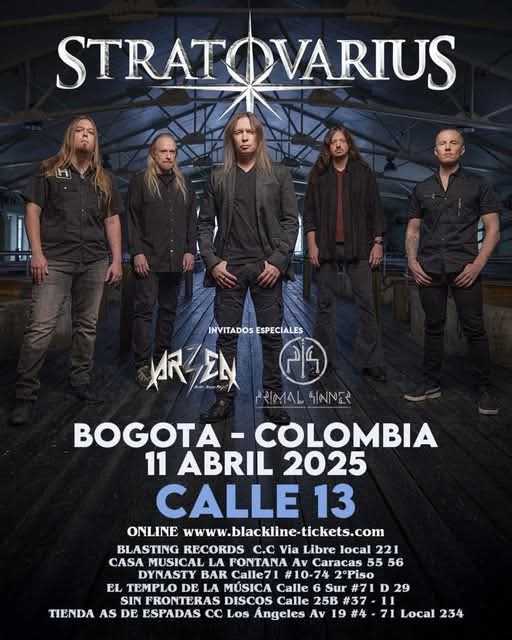 Flayer evento STRATOVARIUS en Bogotá