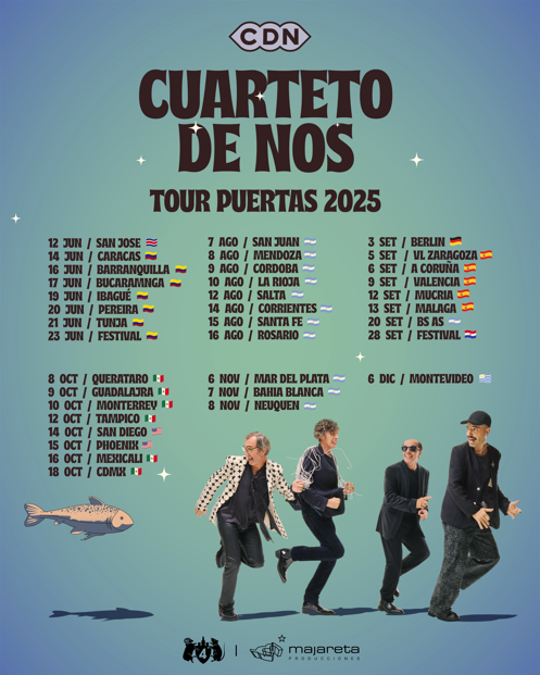 Flayer evento Cuarteto de Nos en Bucaramanga 2025