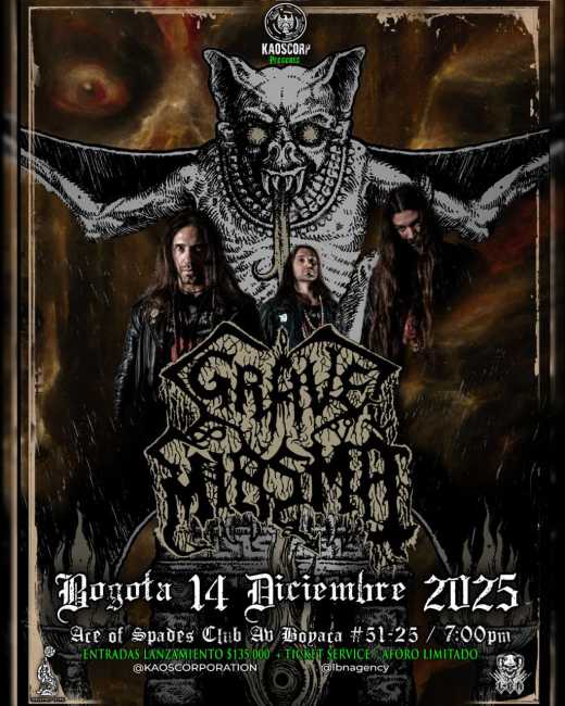 Flayer evento GRAVE MIASMA EN BOGOTÁ