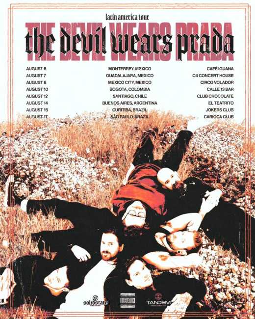 Flayer evento THE DEVIL WEARS PRADA EN BOGOTÁ