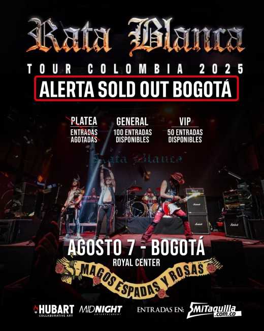 ALERTA DE SOLD OUT  RATA BLANCA EN BOGOTÁ
