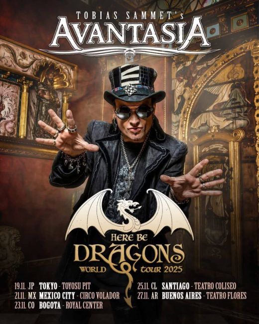 Flayer evento Avantasia en Colombia