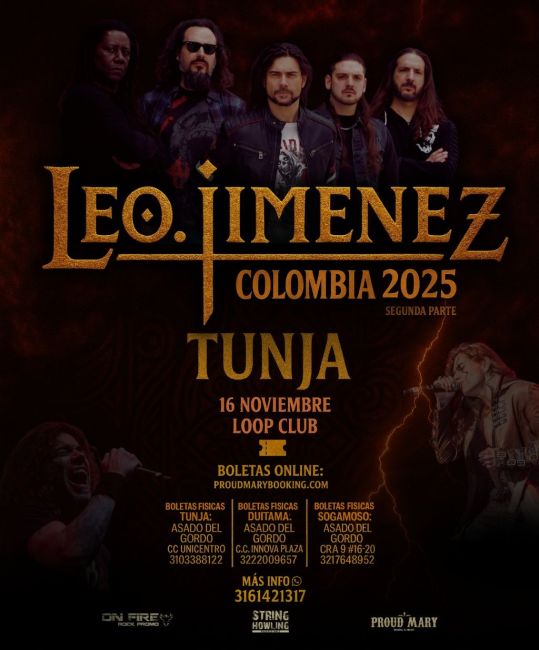 Flayer evento Leo Jimenez en Tunja 2025