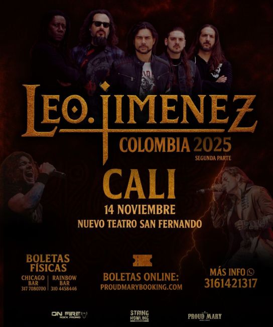 Flayer evento Leo Jimenez en Cali 2025