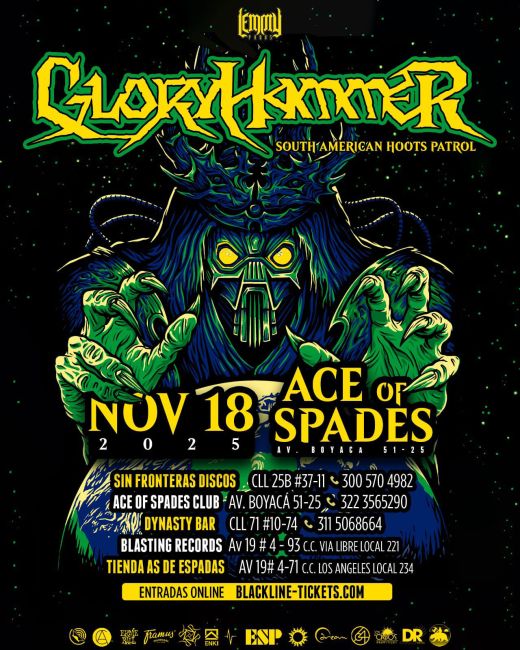 Flayer evento GLORYHAMMER EN BOGOTA