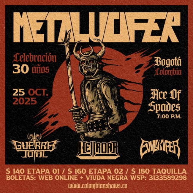 Flayer evento METALUCIFER EN BOGOTA 