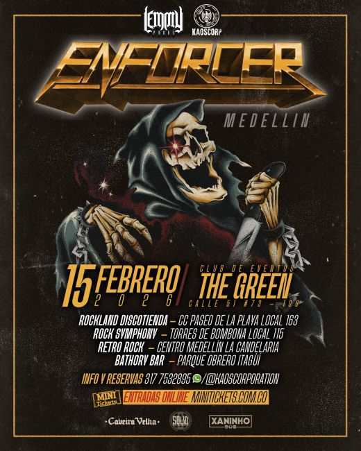 Flayer evento ENFORCER EN MEDELLIN