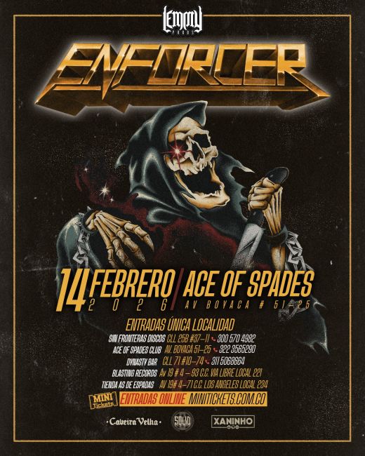 Flayer evento ENFORCER EN BOGOTA
