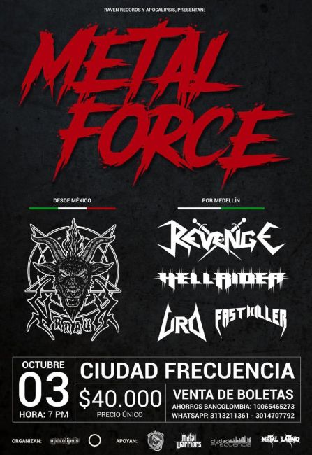 Flayer evento Metal Force