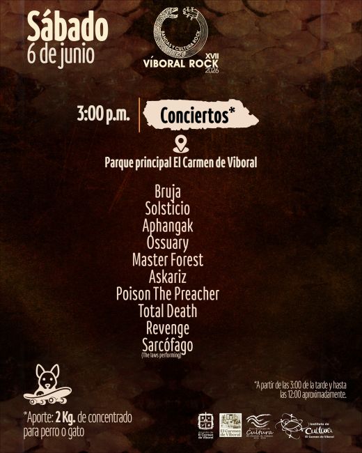 Flayer evento Viboral Rock 2026 día 3