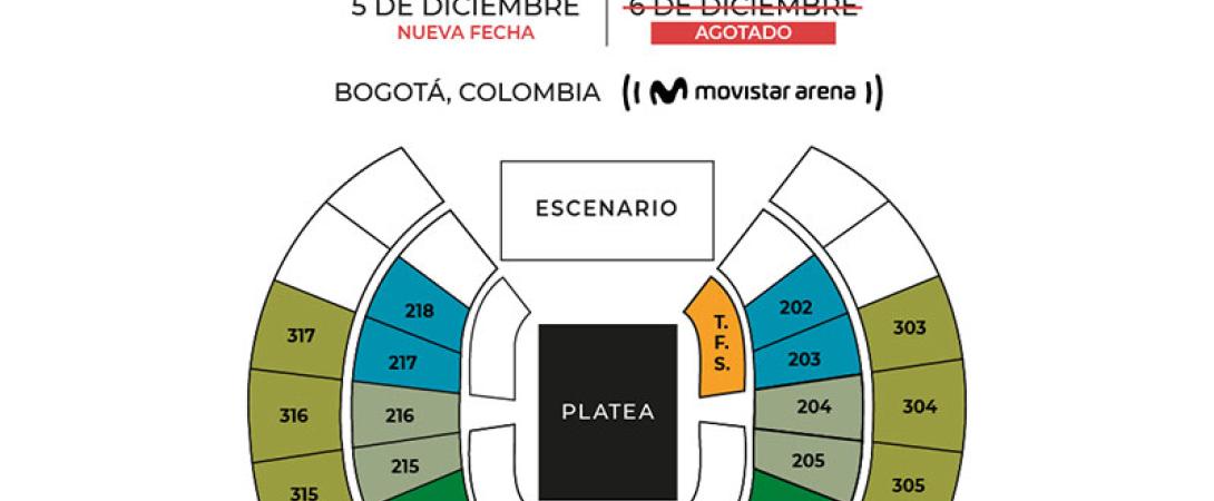 UBICACIÓN EN EL MOVISTAR ARENAS