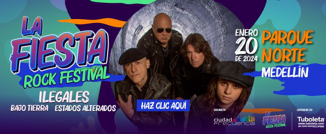 Presentando en vivo a Ilegales de España, Bajo Tierra y Estados Alterados de Medellín 
